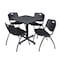 Kobe Kobe Square Table & Chair Set, Wood, Metal, Plastic Top, Grey TKB3030GY47BK - alternate 1